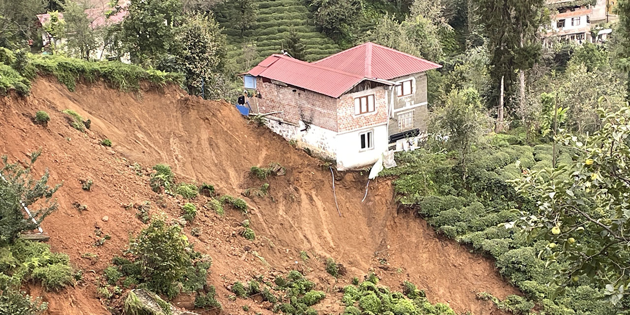 Rize'de şiddetli yağışın ardından hasar tespiti sürdü