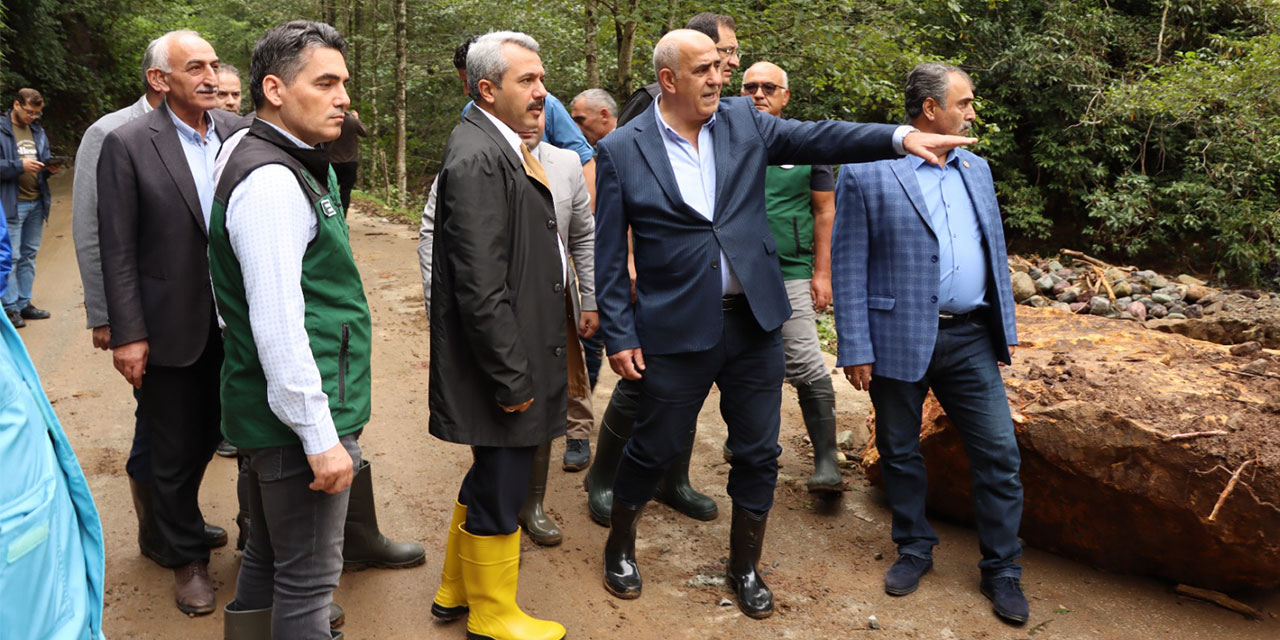 Rize Valisi Baydaş, Heyelan Olan Bölgeleri İnceledi