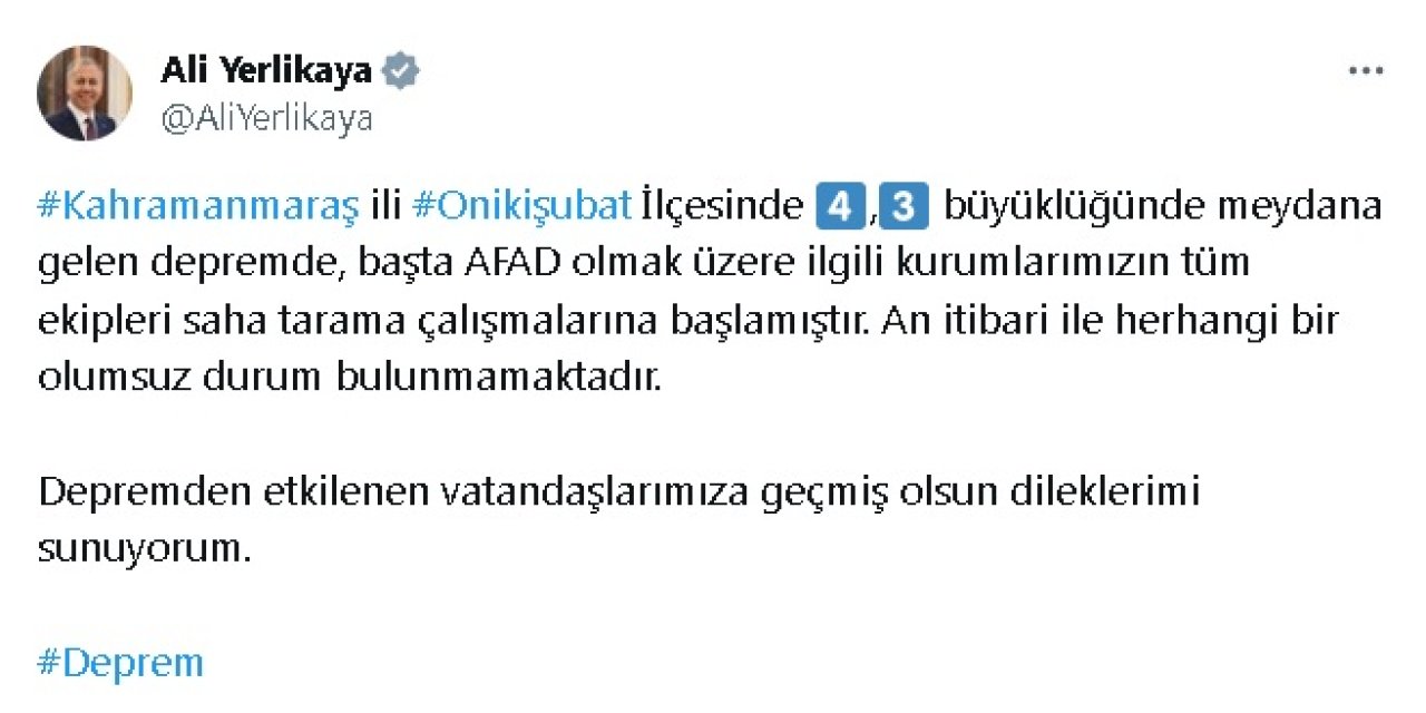 Kahramanmaraş’ta 4.3 Büyüklüğünde Deprem (2)
