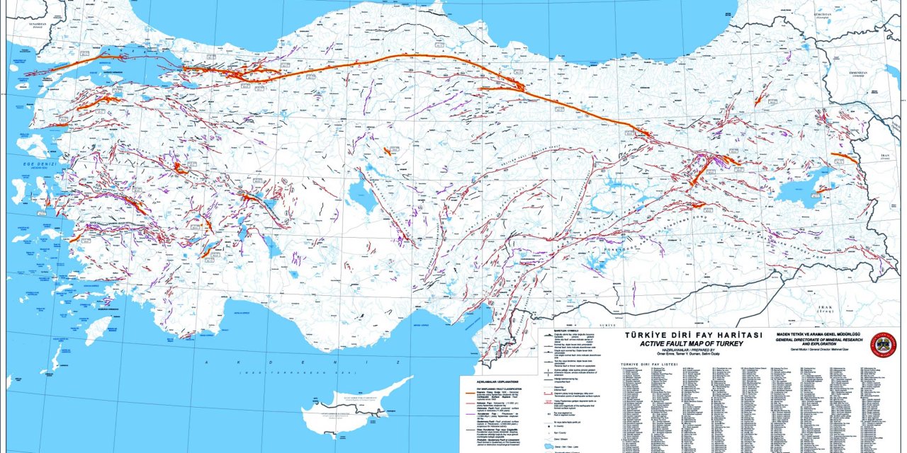 Mta Diri Fay Hattı Haritasını Güncelledi; 45 İl Diri Fay Hattı Üzerinde