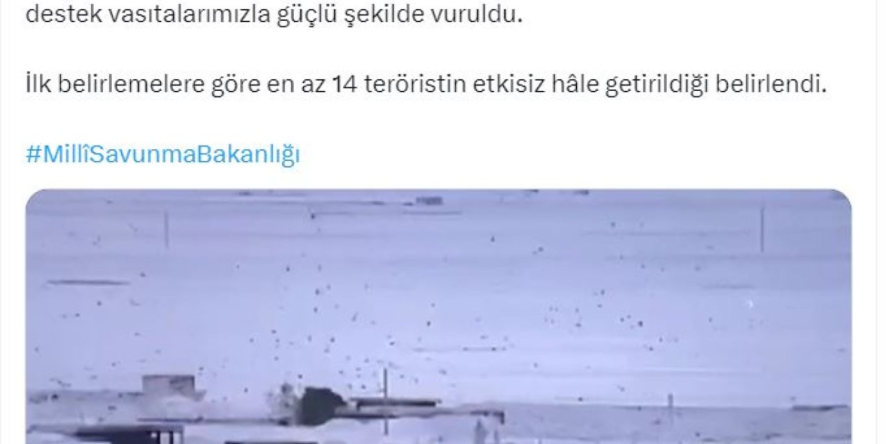 Msb: 14 Terörist Etkisiz Hale Getirildi