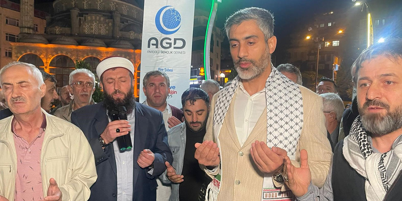 Rize'de Filistin'e destek gösterisi