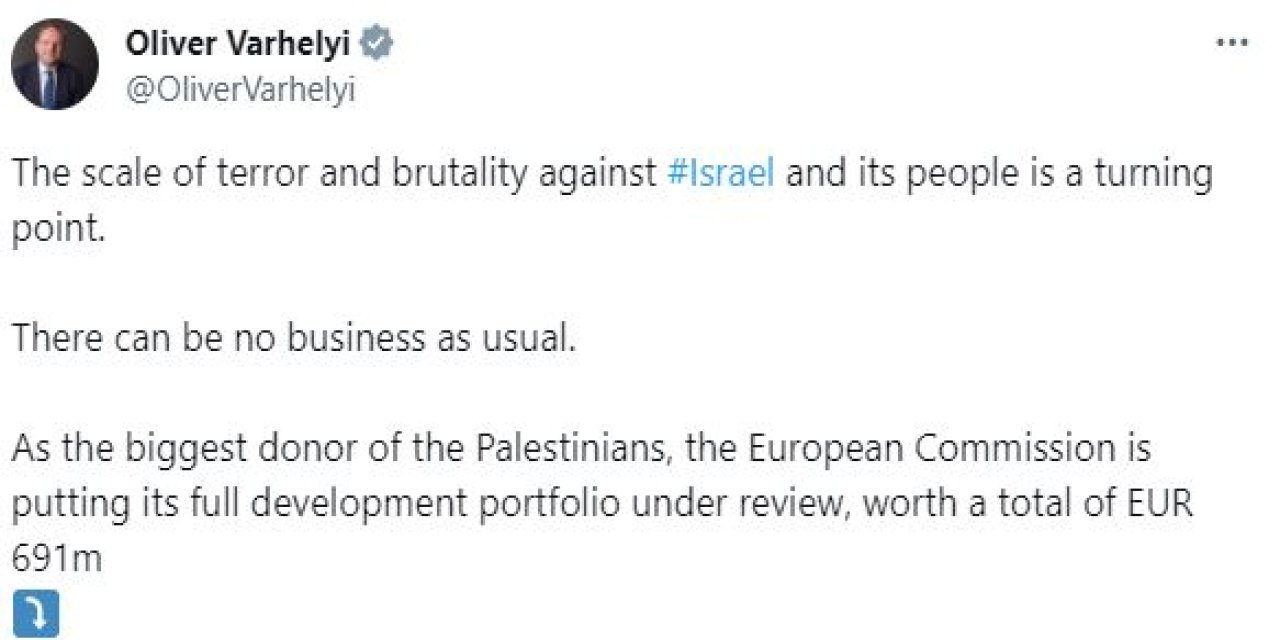 Ab, Filistin’e Yardımı Durdurdu