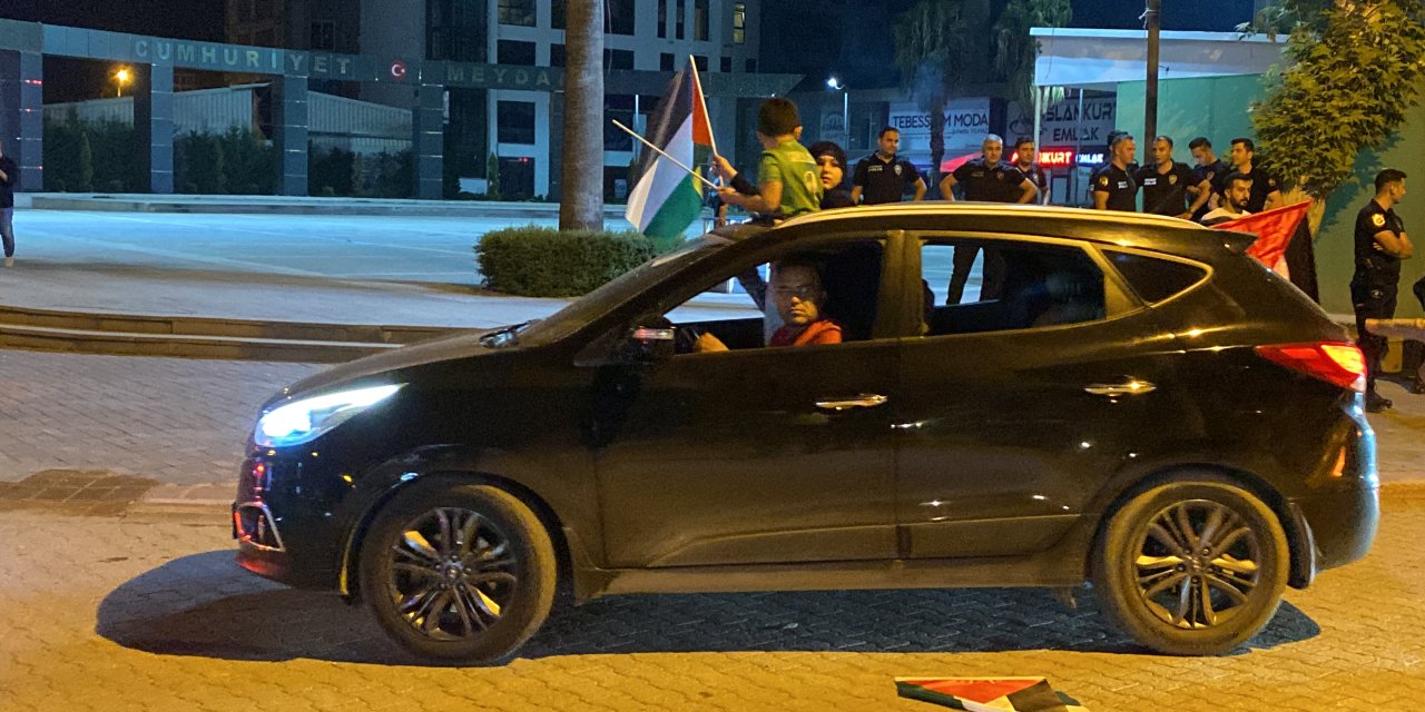 Osmaniye’de Araç Konvoyu İle İsrail'e Protesto