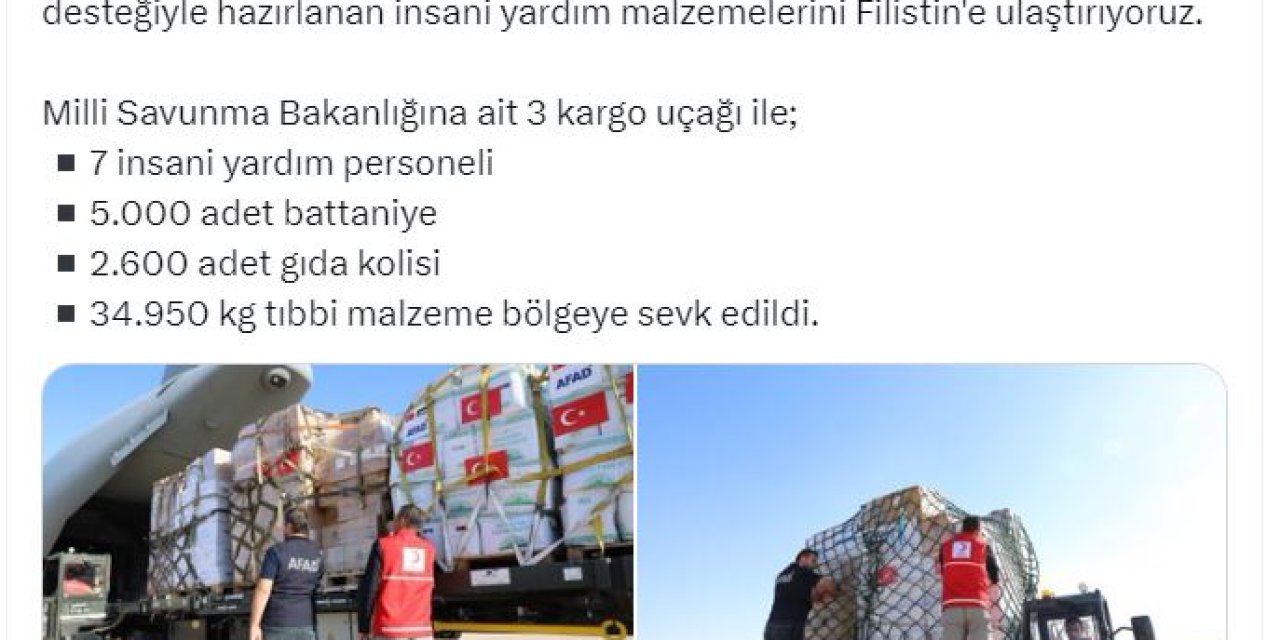 Türkiye'den Gazze'ye 3'üncü İnsani Yardım Uçağı Yola Çıktı (3)