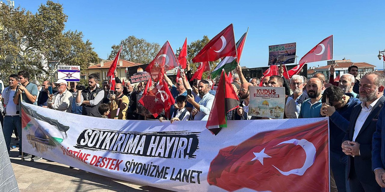 Tekirdağ'da İsrail Protestosu