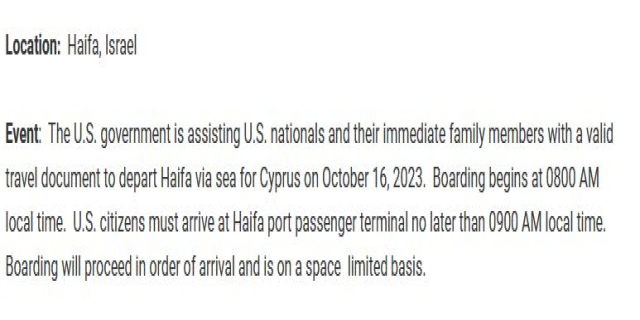 Abd, Vatandaşlarını İsrail’den Deniz Yoluyla Tahliye Edecek