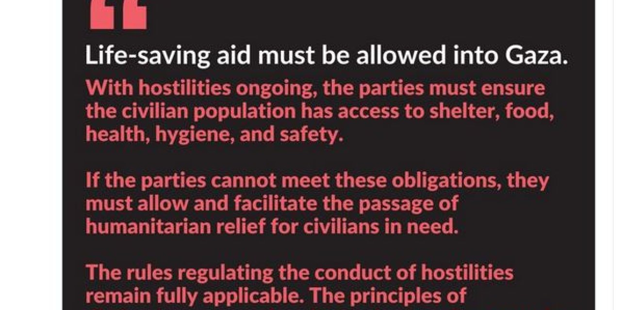 Uluslararası Kızılhaç Komitesi’nden Gazze Çağrısı: İzin Verin Yardım Edelim