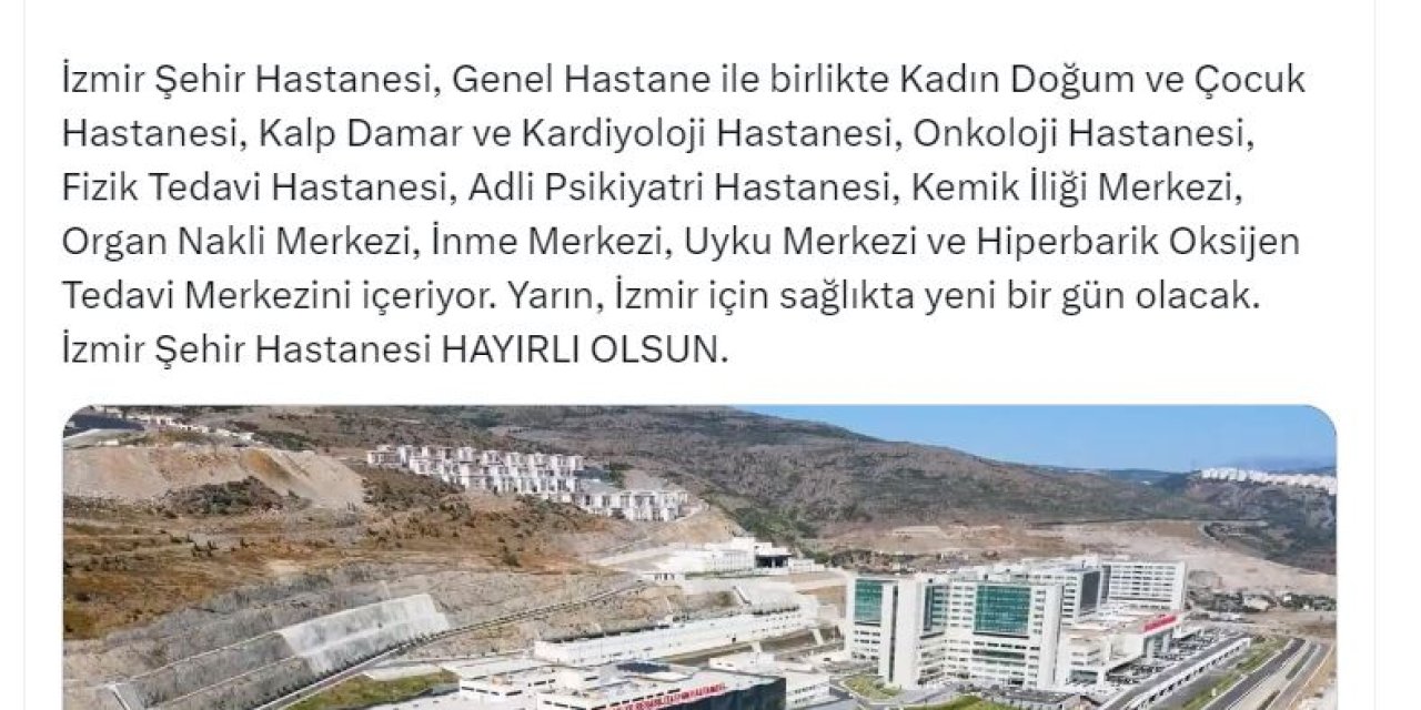 İzmir Şehir Hastanesi, Yarın Hasta Kabulüne Başlayacak