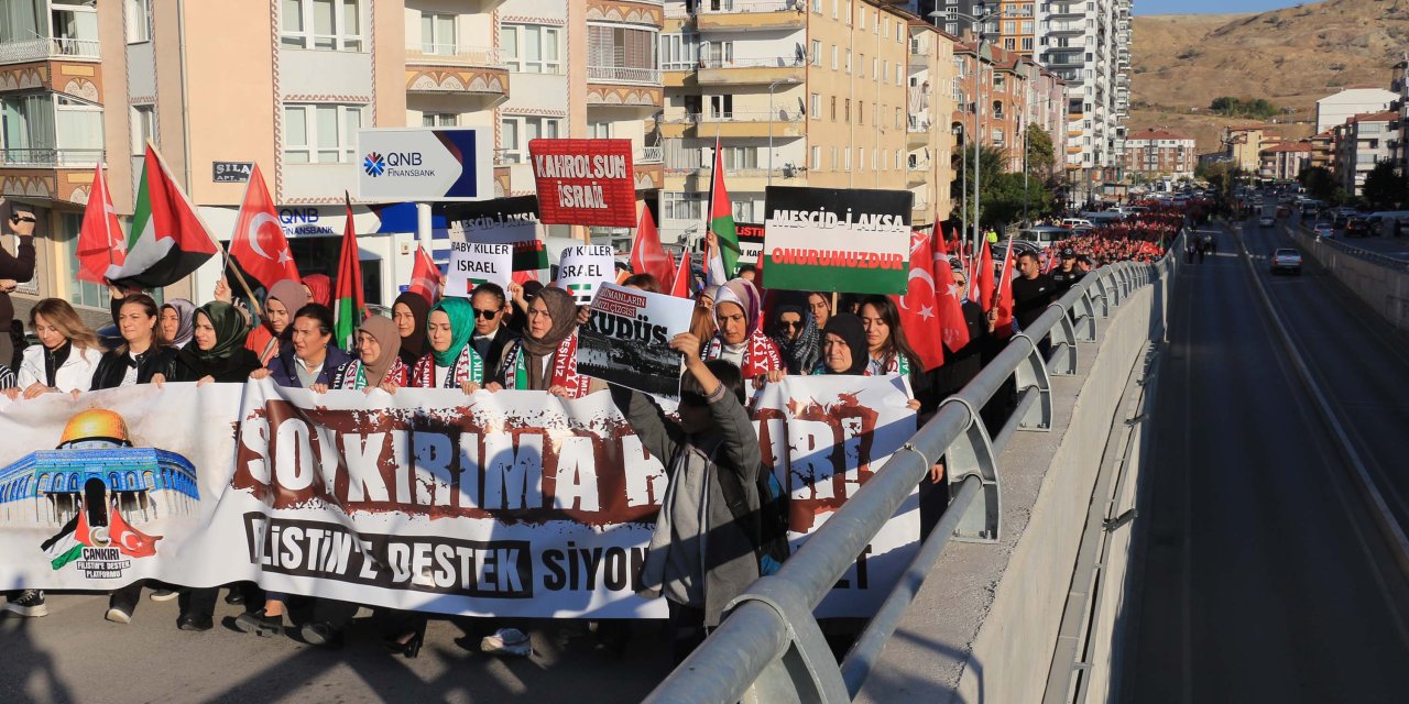 Çankırı'da İsrail Protestosu