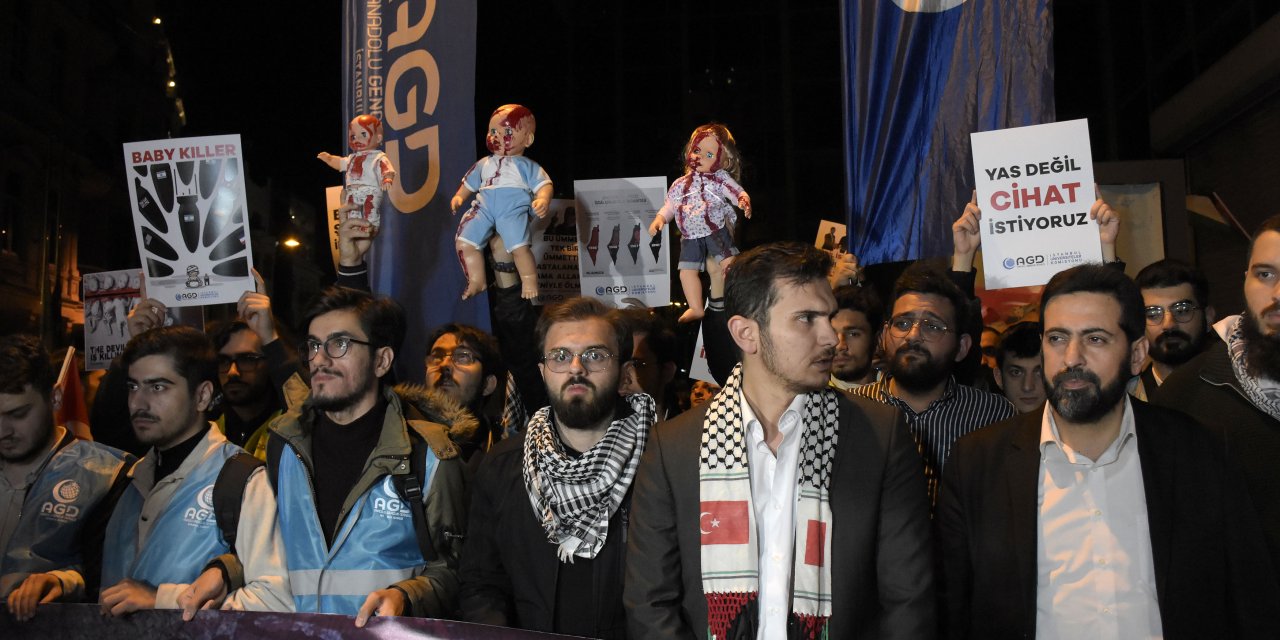 İngiltere'nin İstanbul Başkonsolosluğu Önünde İsrail Protestosu
