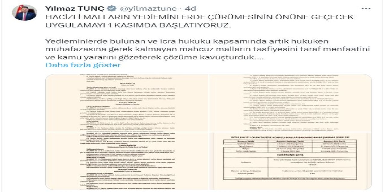 Mülkiyet Devri Gerçekleşmeyen Hacizli Mallar Kızılay'a Devredilecek