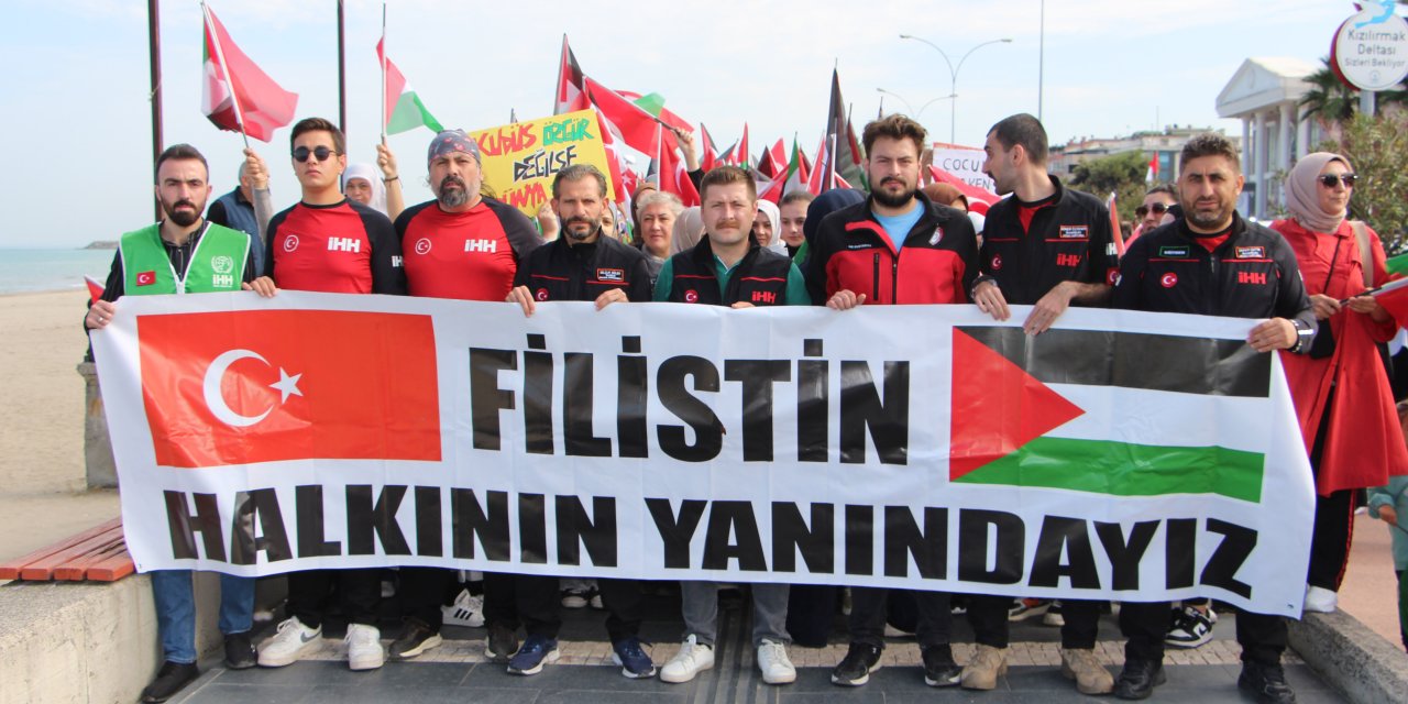 Samsun'da 'Büyük Filistin Yürüyüşü' Düzenlendi