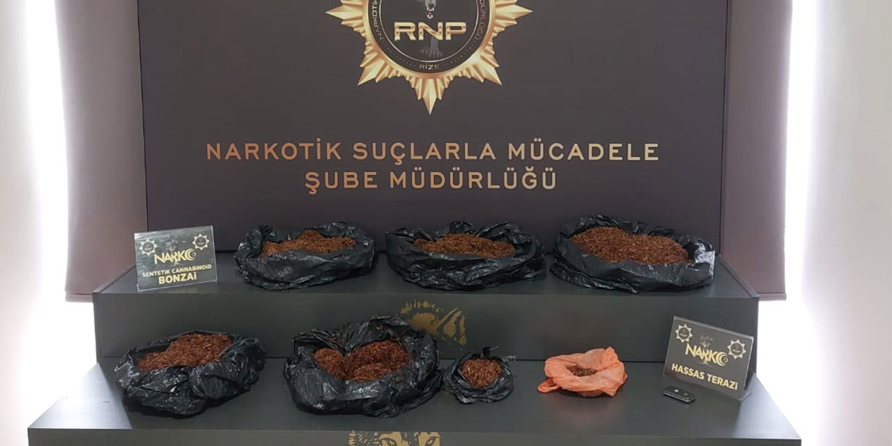 Rize’de 5 kg bonzai ele geçirildi: 2 şüpheli tutuklandı