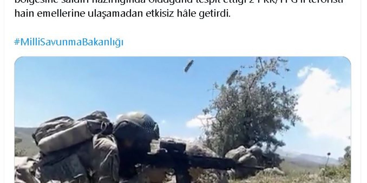 Msb: Saldırı Hazırlığındaki 2 Terörist Etkisiz Hale Getirildi