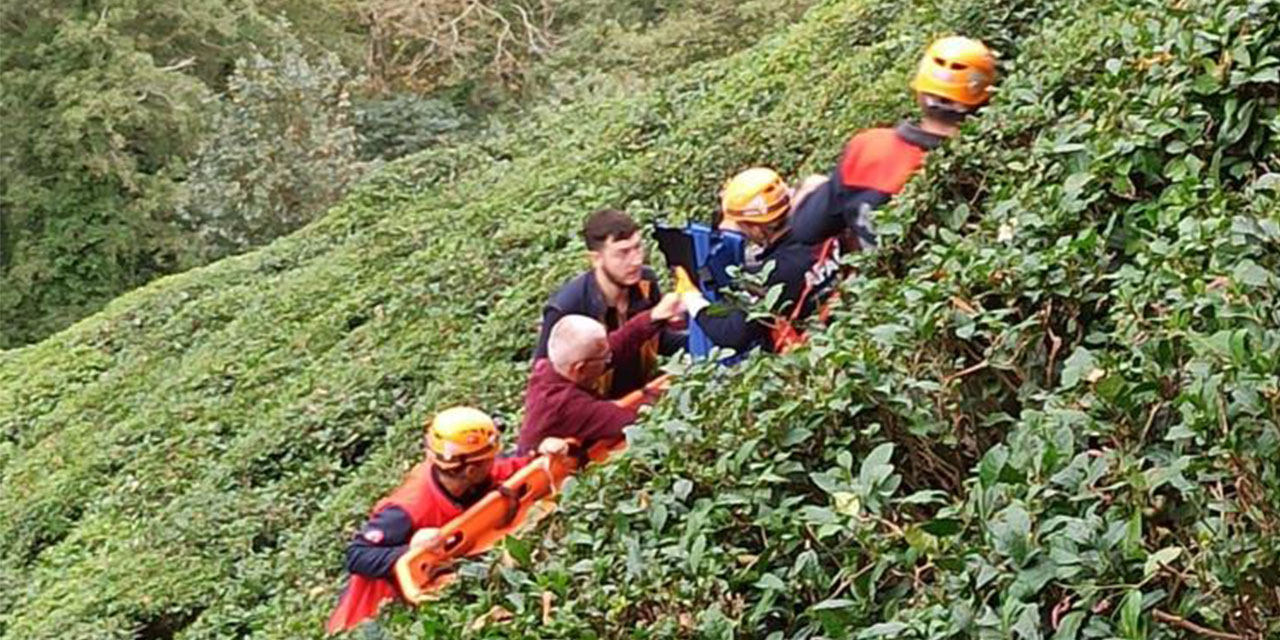 Rize'de bahçede düşen kadın yaralandı