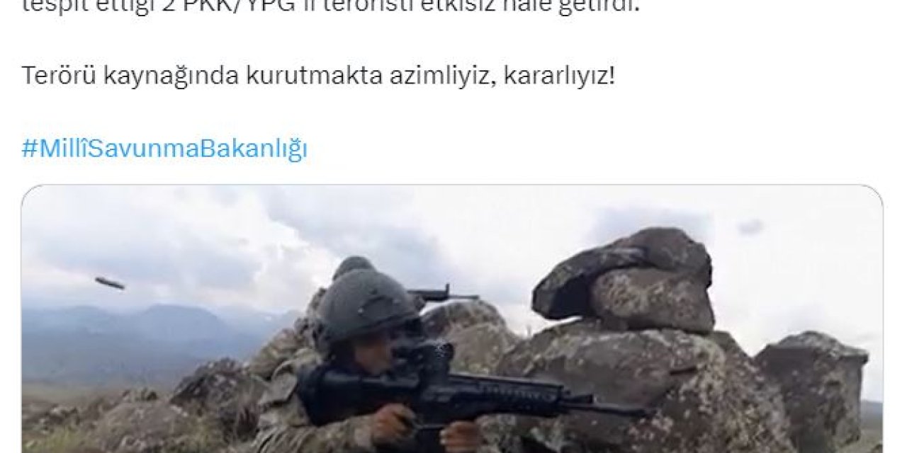 Msb: 2 Pkk/ypg’li Terörist Etkisiz Hale Getirildi