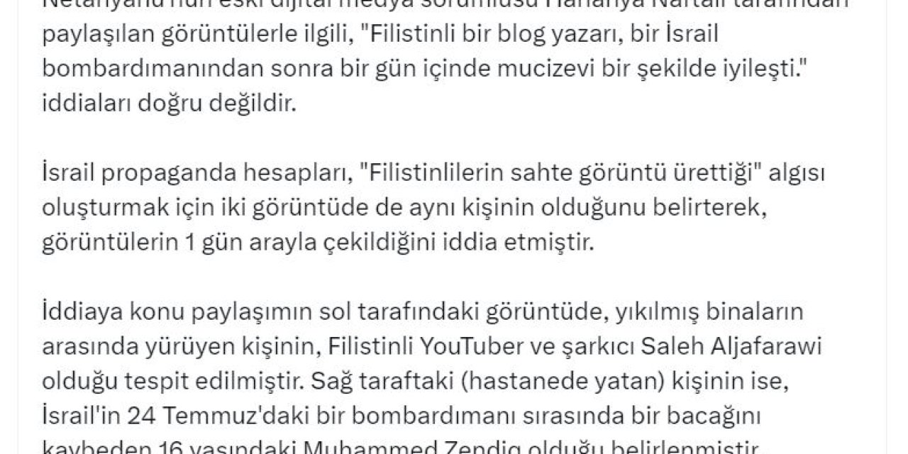 İletişim Başkanlığı'ndan İsrail'deki Paylaşımlara Yalanlama