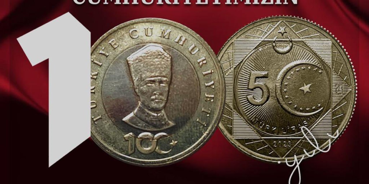 Cumhuriyet'in 100'üncü Yılına Özel Madeni 5 Lira Basıldı