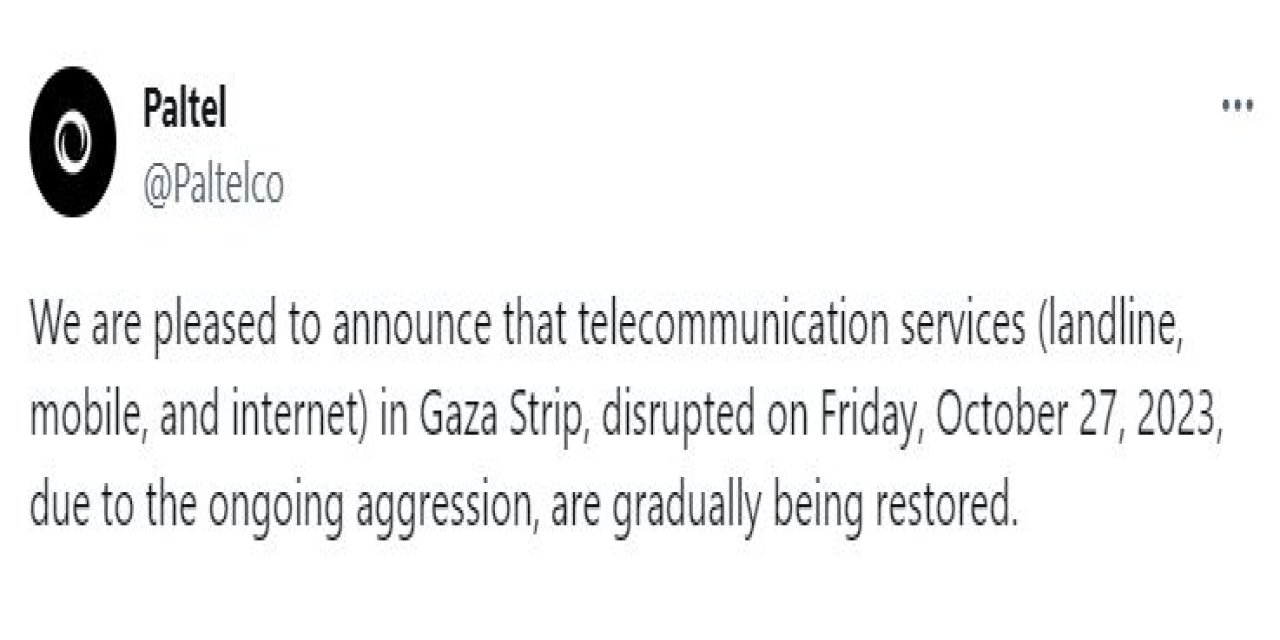 Gazze’de Telekomünikasyon Hizmeti Tekrar Sağlanıyor