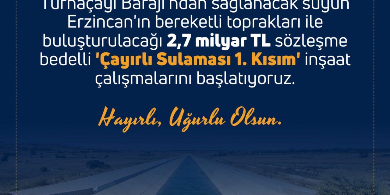 Bakan Yumaklı: Erzincan'ımızda 96 Bin 870 Dekar Tarım Arazisini Su İle Buluşturuyoruz