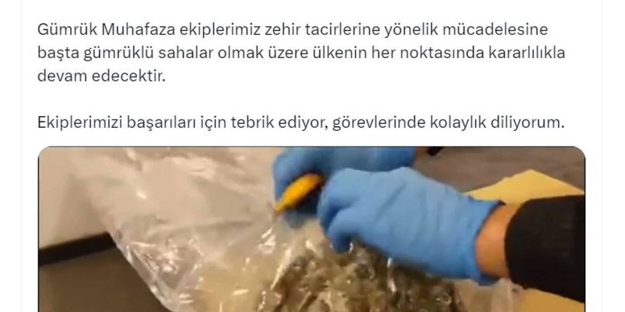 Bakan Bolat: Yalova'da 80 Kilo Esrar Ele Geçirildi