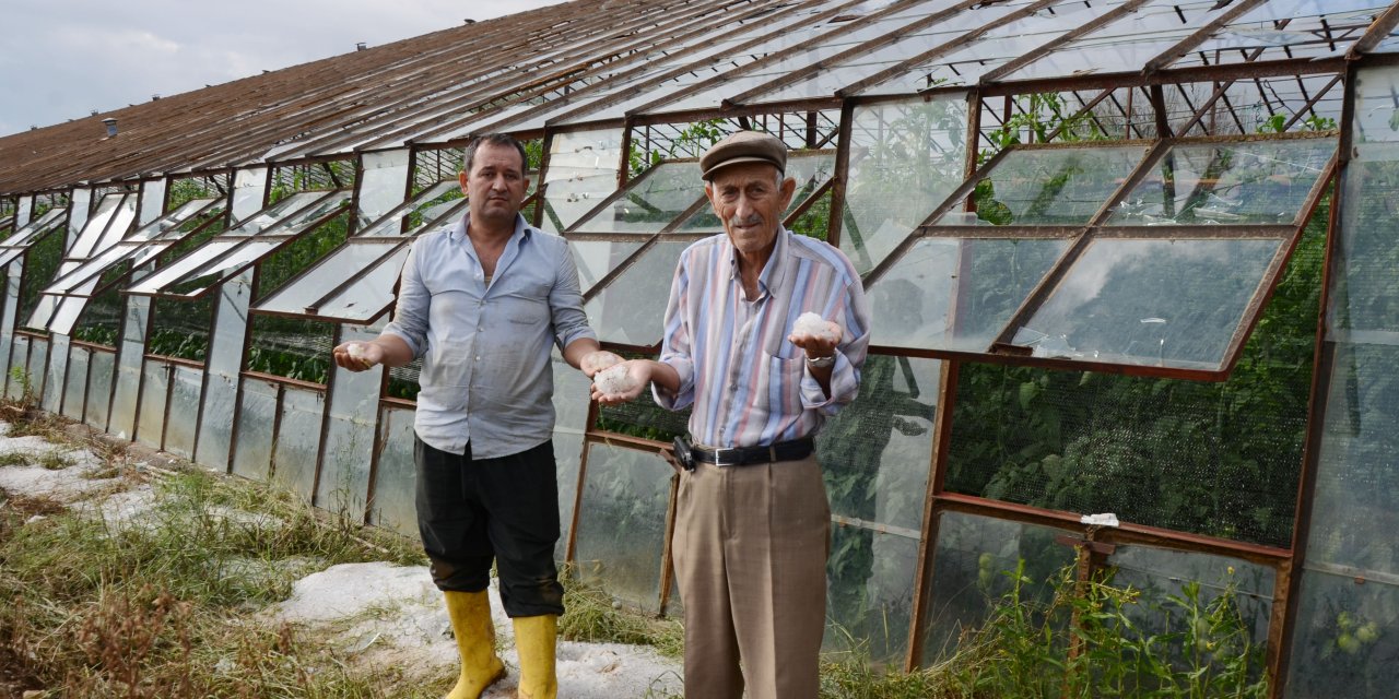 Serik'te Dolu Seraları Vurdu; Ürünlere Zarar Verdi