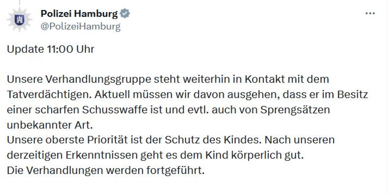 Hamburg Polisi: Görüşmeler Sürüyor, Çocuğun Hayatı Önceliğimiz