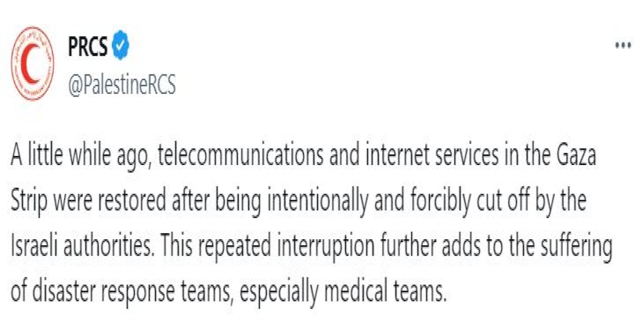 Filistin Kızılayı: İsrail, Kasıtlı Olarak İnternet Ve Mobil Ağları Kesiyor