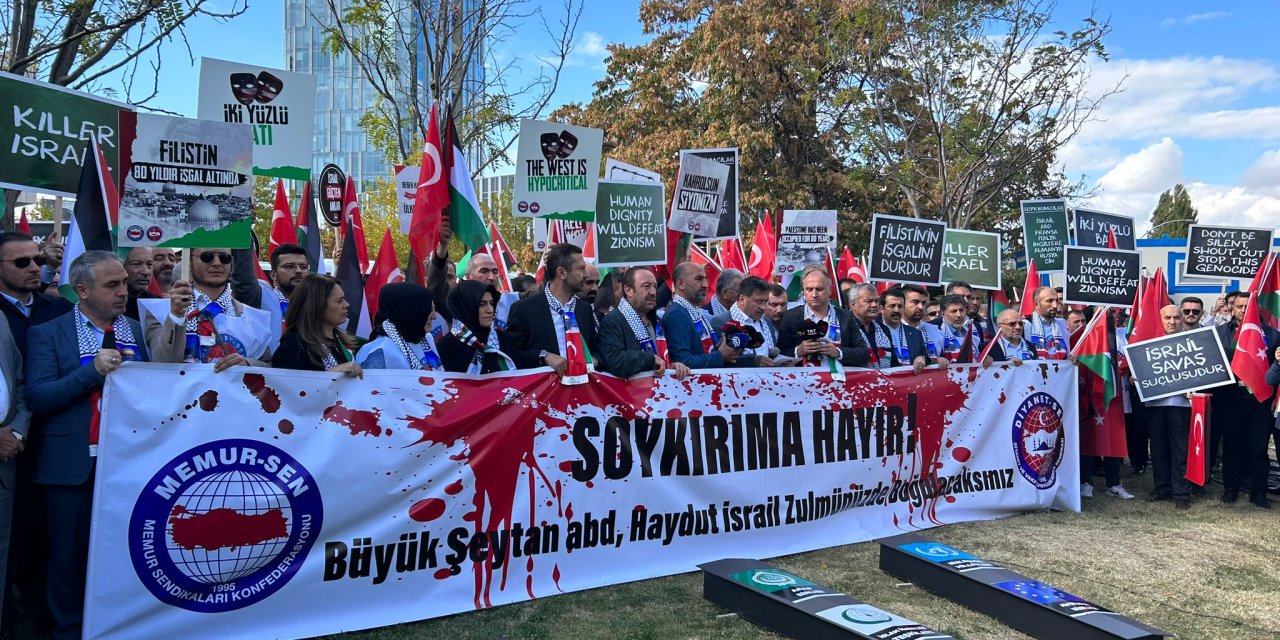 Abd Büyükelçiliği Önünde Filistin'e Destek Açıklaması