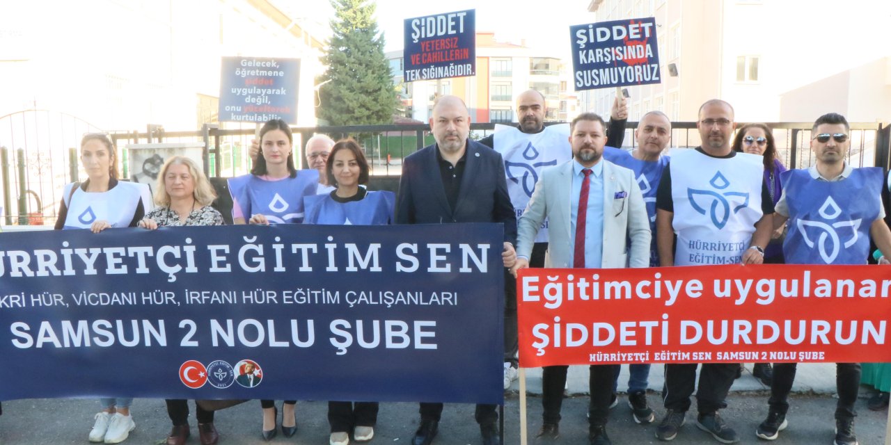 Samsun'da Öğretmene Şiddet İddiası; Sendika Üyelerinden Protesto