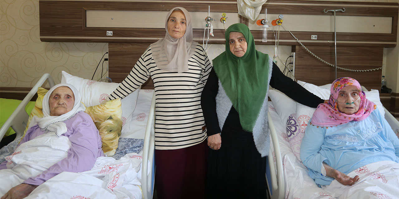 Rize'de yürüme güçlüğü nedeniyle 16 yıldır görüşemeyen kardeşler hastanede hasret giderdi