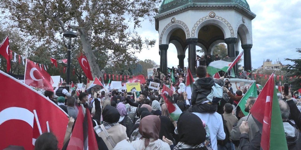 (Geniş Haber)-edirnekapı'dan Beyazıt'a Filistin'e Destek Yürüyüşü