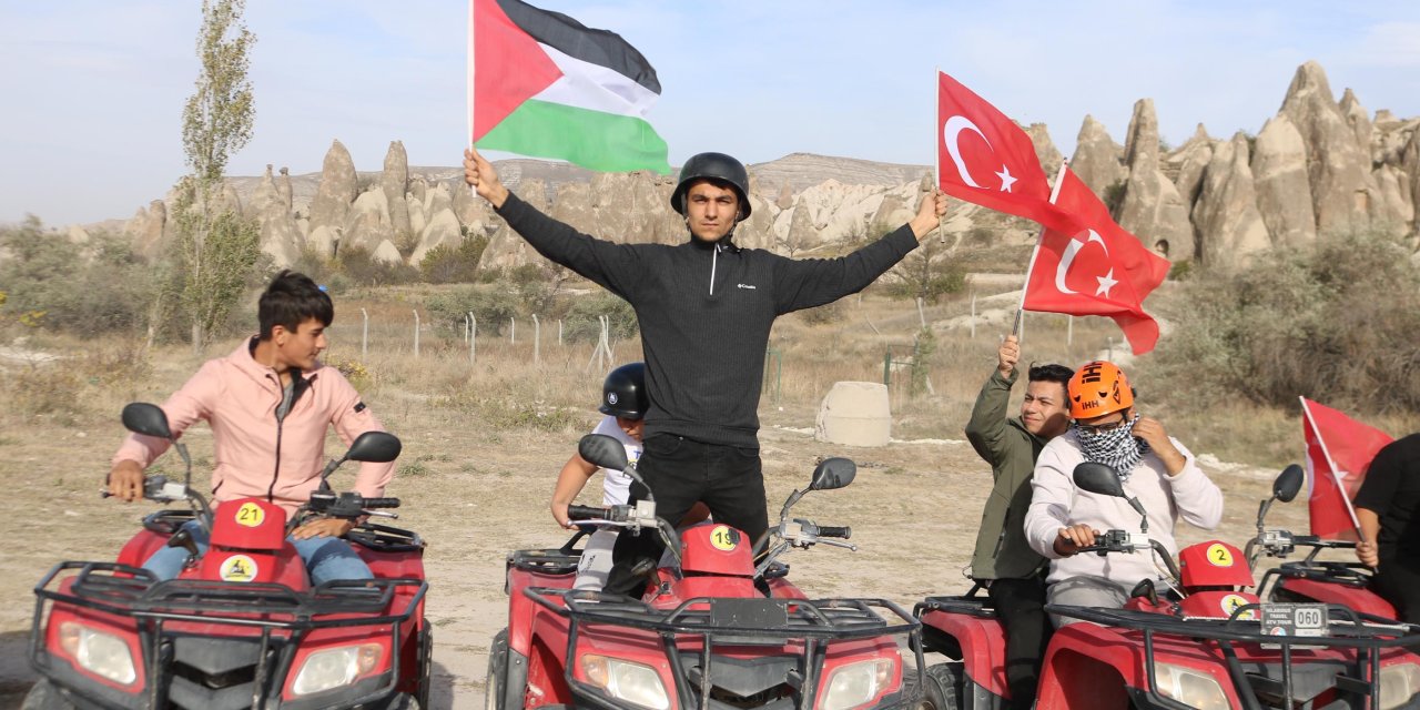 Kapadokya'da Atv'ler İle Filistin'e Destek Konvoyu