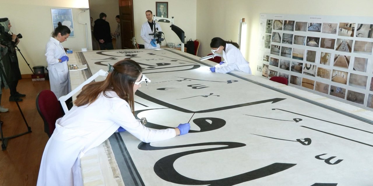 İkinci Mahmud İmzalı Devasa Levhanın Restorasyonunda Sona Gelindi