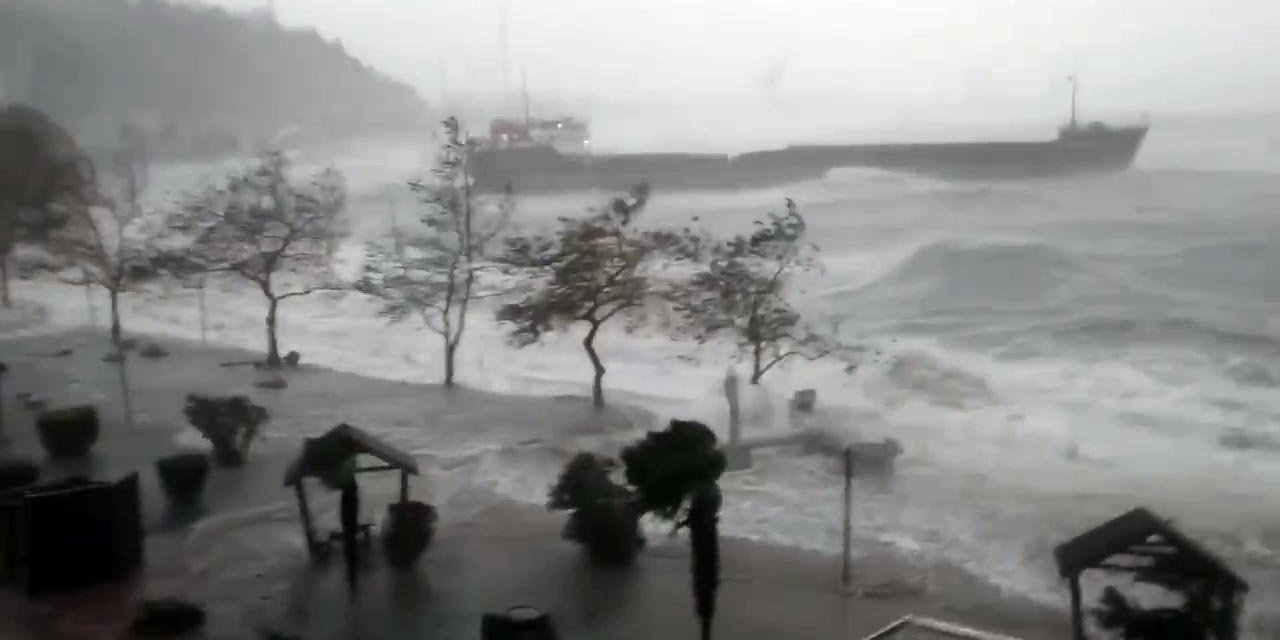 Zonguldak'ta Sağanak Ve Fırtına; Ağaçlar Devrildi, Gemi Karaya Oturdu (2)