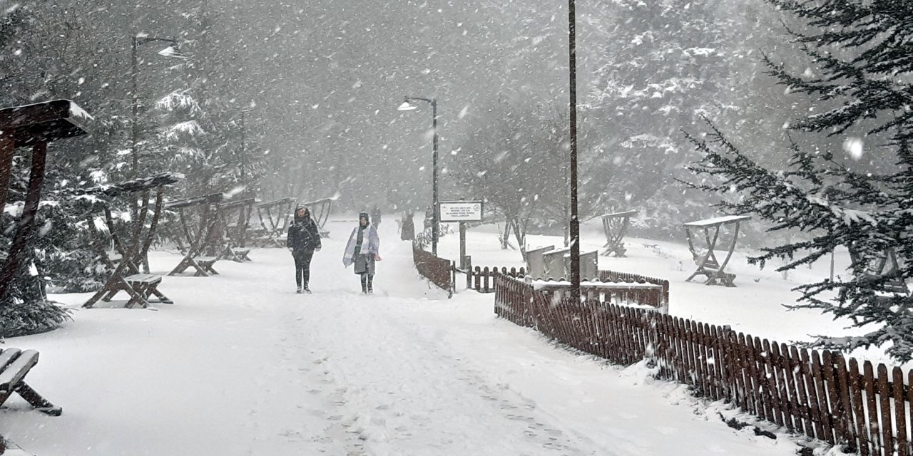 Gölcük Ve Abant Parklarında Kar Yağışı