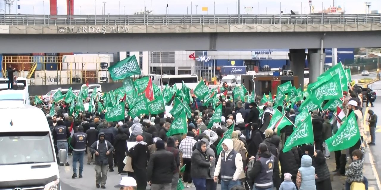 Ambarlı Limanı'nda İsrail Protestosu