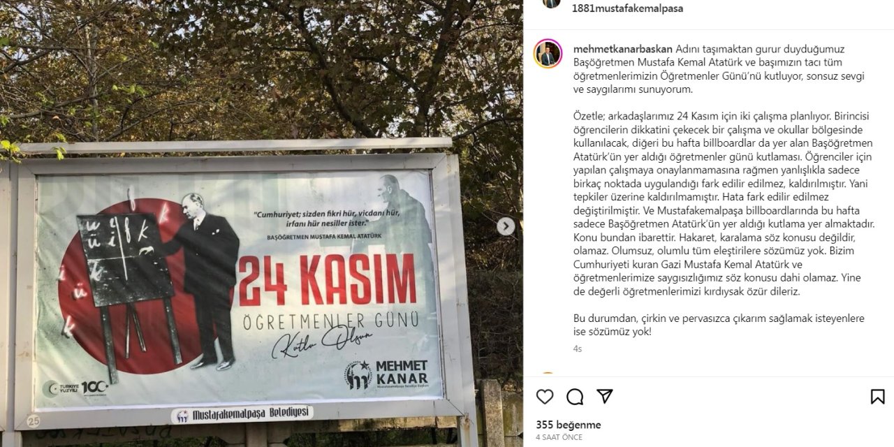 Bursa'da, Tartışılan Öğretmenler Günü Afişi (2)