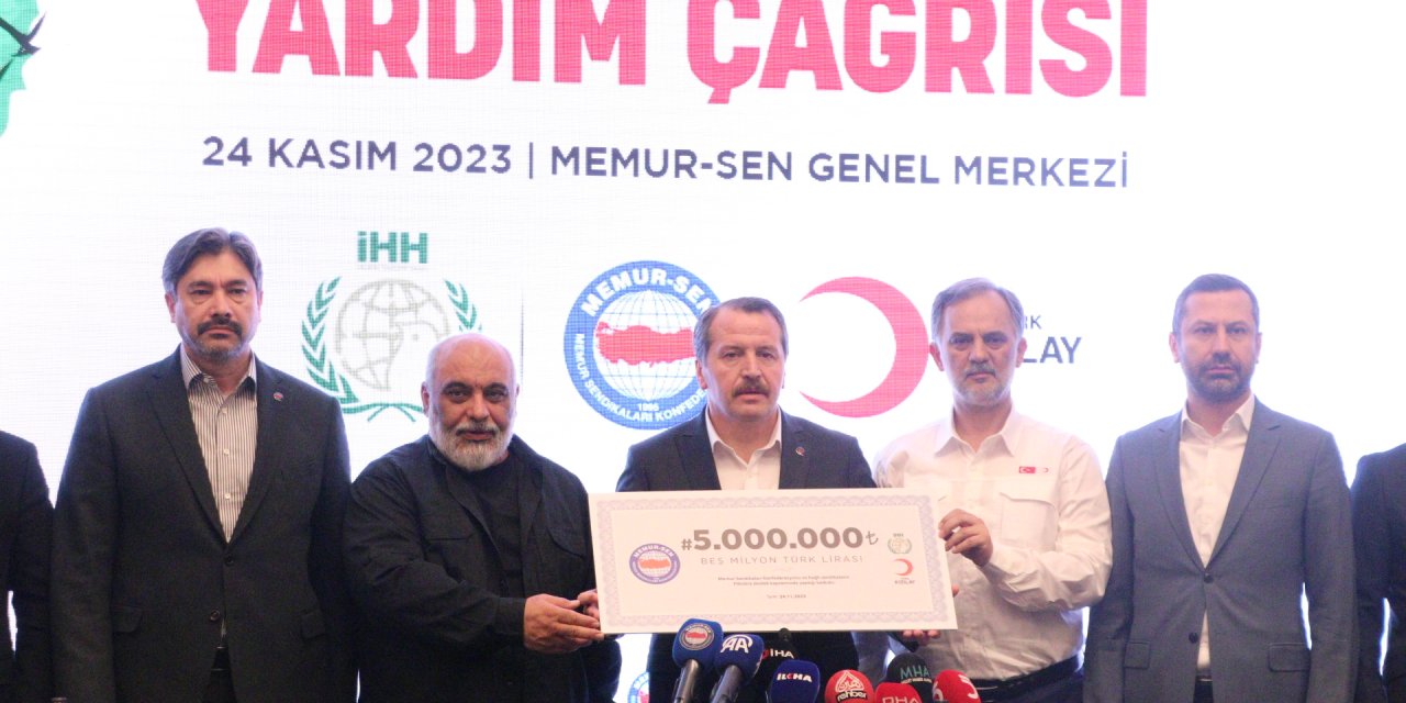 Memur-sen'den Filistinli Mağdurlar İçin 5 Milyon Tl Bağış
