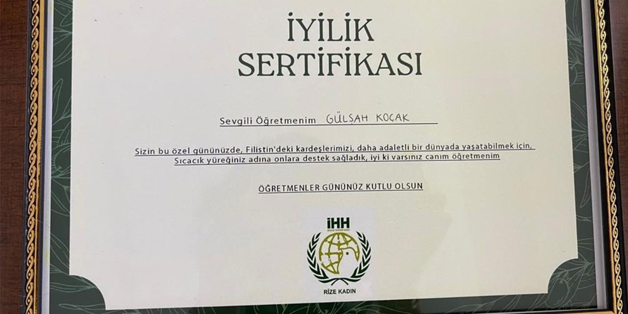 Rize’de Minik Yüreklerden Öğretmenler Günü'nde en anlamlı hediye