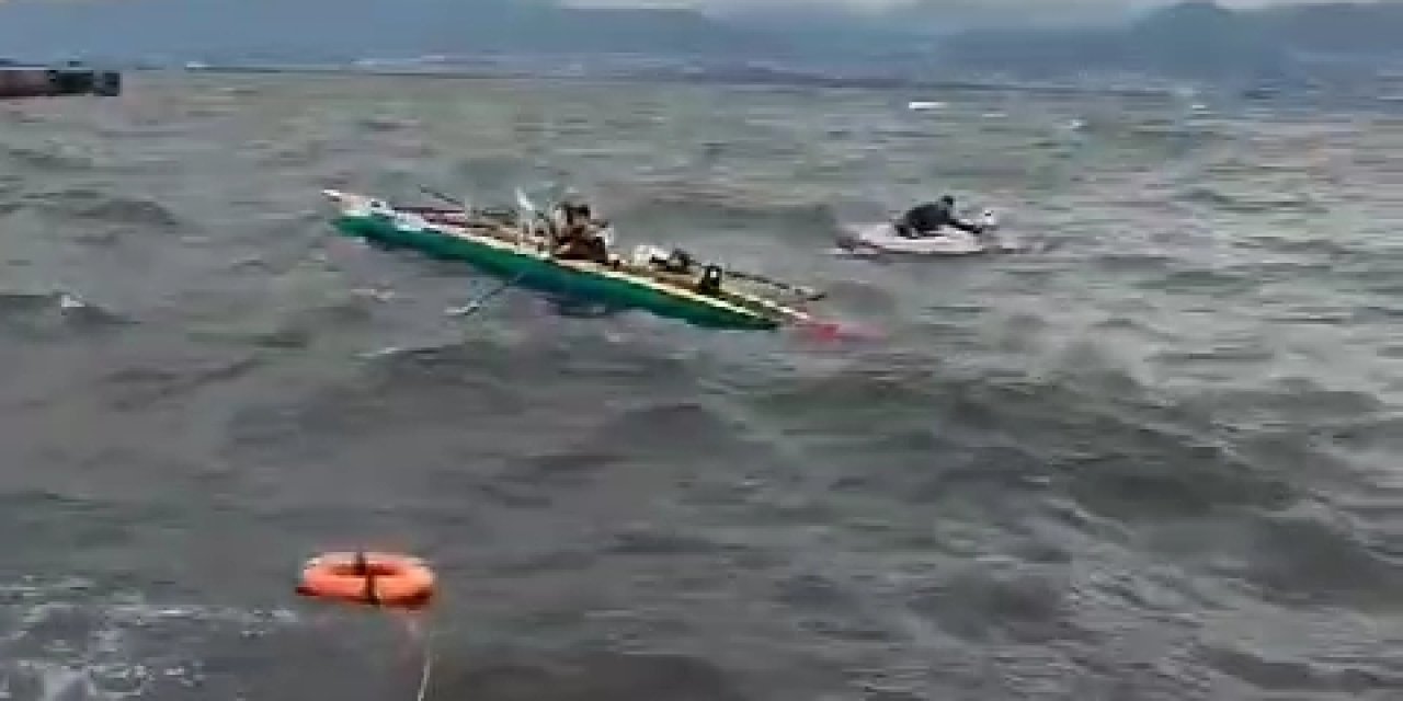 Rüzgarda Kano Alabora Oldu, Sporcular Can Simidiyle Kurtarıldı