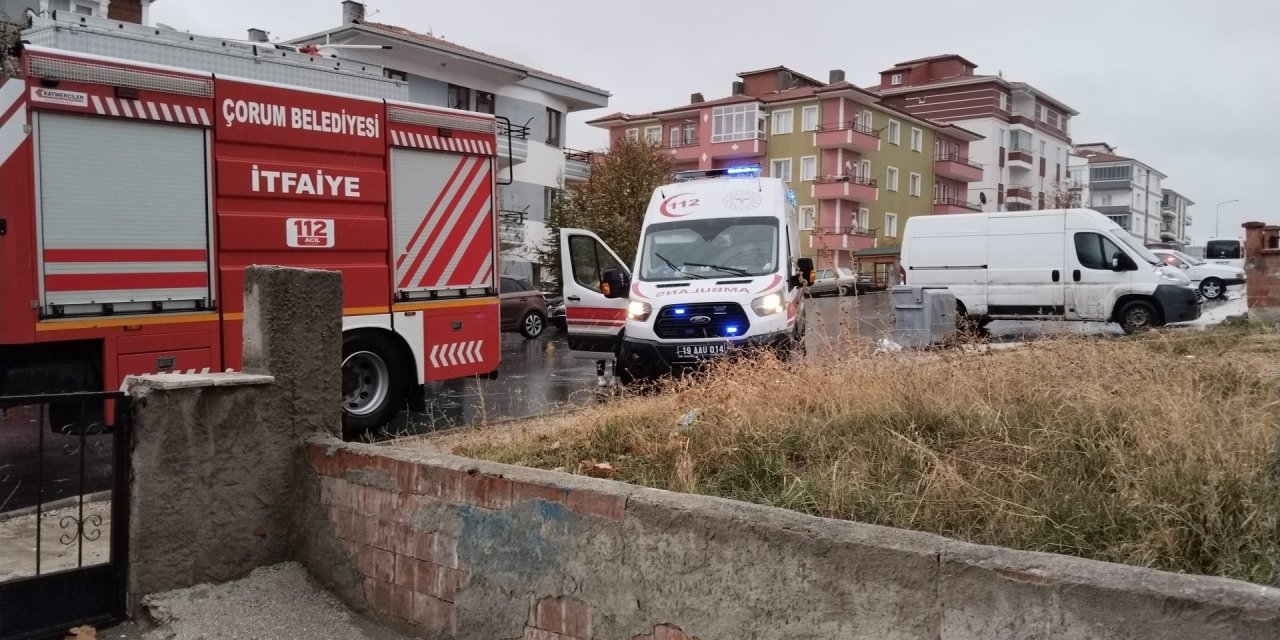 Çorum'da Fırtına; Binaya Yıldırım İsabet Etti, Ağaçlar Devrildi