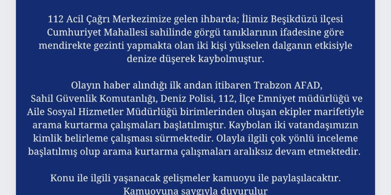 Trabzon’da Dalgalarla Fotoğraf Çekilen 2 Genç, Denizde Kayboldu (2)