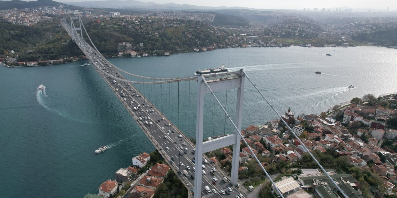 Fatih Sultan Mehmet Köprüsü'ndeki Çalışmalar Havadan Görüntülendi
