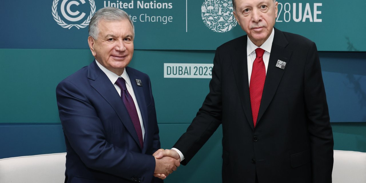 Erdoğan, Özbekistan Cumhurbaşkanı Mirziyoyev Bir Görüştü