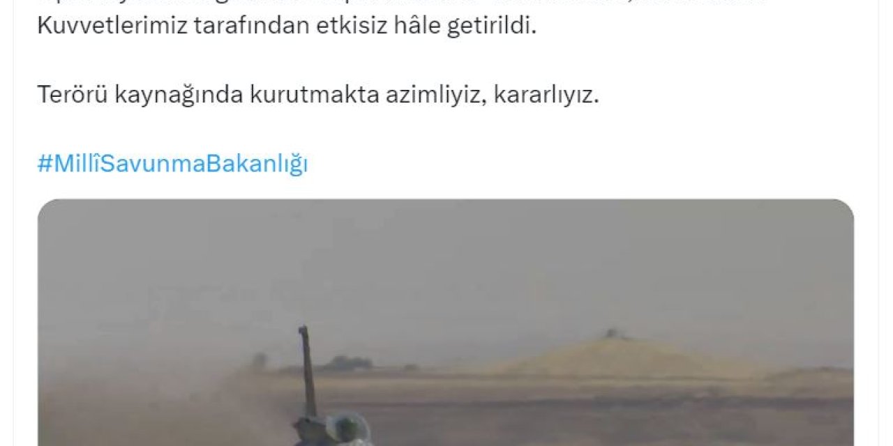 Msb: 3 Terörist Etkisiz Hale Getirildi