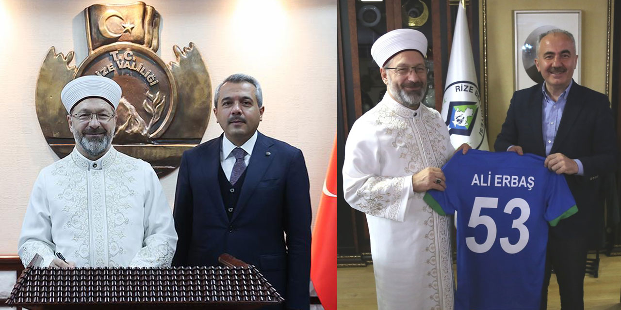 Diyanet İşleri Başkanı Prof. Dr. Erbaş'tan Rize'de Valilik ve Belediye Ziyareti