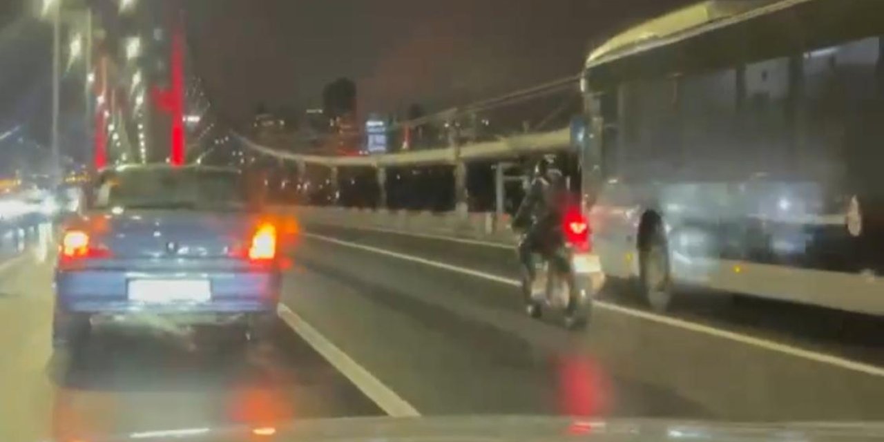 Motosikletlilere Köprüde Metrobüs Perdesi