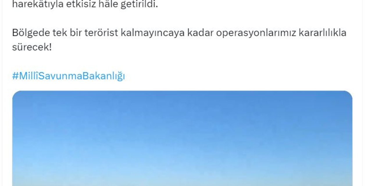 Msb: 2 Terörist Etkisiz Hale Getirildi